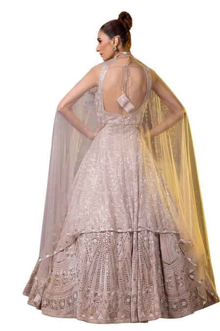 Buy Raj Arora Cream Microfiber Diamonds, Embroidery, Pearls Square Neck Anarkali With Dupatta Online at Aza Fashions Buy_Raj Arora_Cream Microfiber Diamonds, Embroidery, Pearls Square Neck Anarkali With Dupatta _Online_at_Aza_Fashions