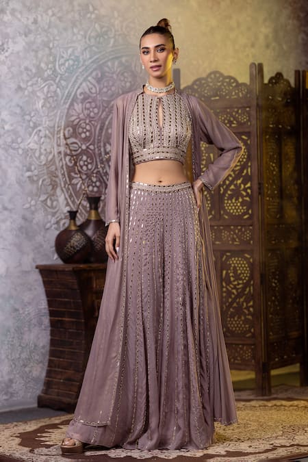 RAJ ARORA Embroidered Jacket Sharara Set 