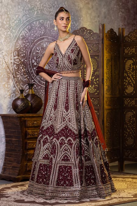 RAJ ARORA Resham Embroidered Bridal Lehenga Set 