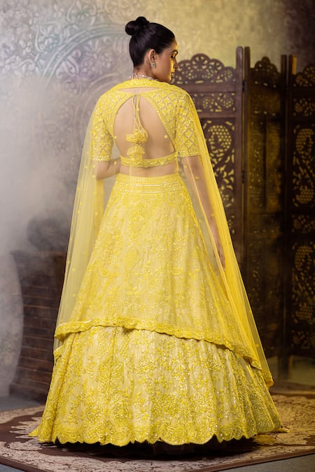 Raj Arora Resham & Sequins Embroidered Blouse Lehenga Set 