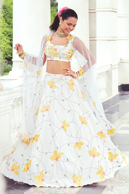 Khushboo Chugh Floral Bead Embellished Lehenga Set 