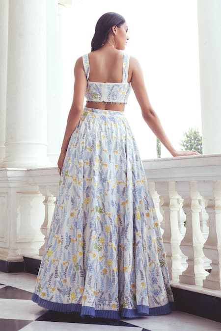 Khushboo Chugh Floral Resham Embroidered Lehenga Set 