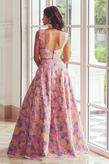 Khushboo Chugh Floral Applique Lehenga With Blouse 