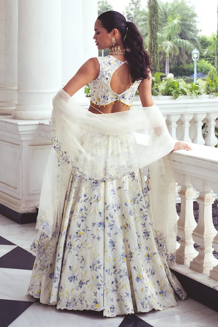 Khushboo Chugh Floral Blossom Resham Embroidered Lehenga Set 