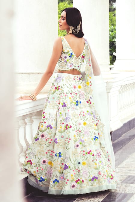 Khushboo Chugh Floral Garden Applique Lehenga Set 