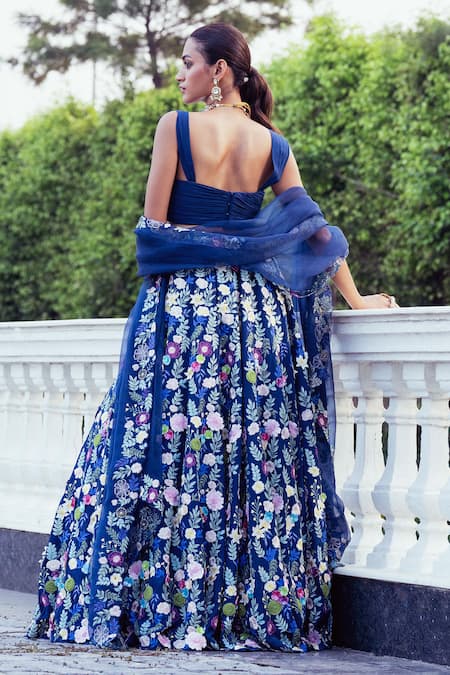 Khushboo Chugh Resham Floral Jaal Embroidered Lehenga Set 