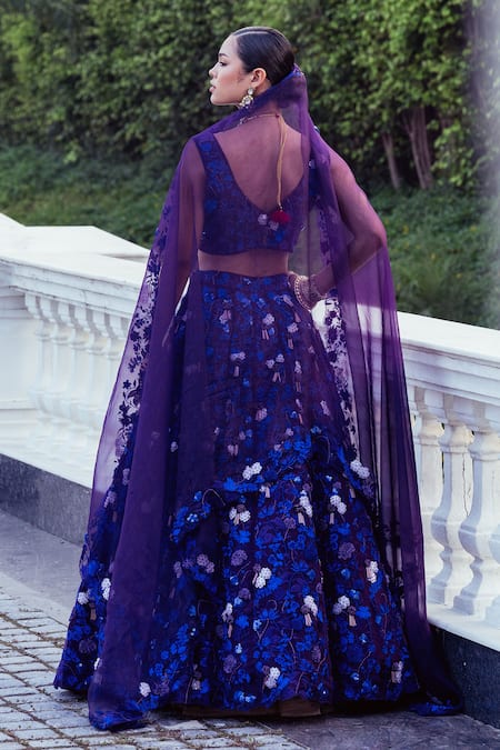 Khushboo Chugh Resham Floral Embroidered Lehenga Set 