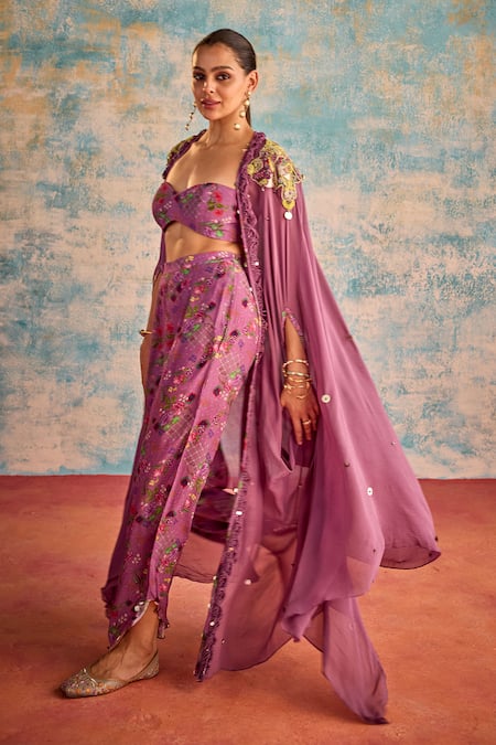 Priyanka Singh Abstract Embroidered Shrug & Pant Set 