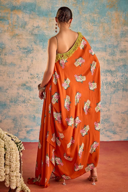 Priyanka Singh Floral Hamsa Print Kaftan 