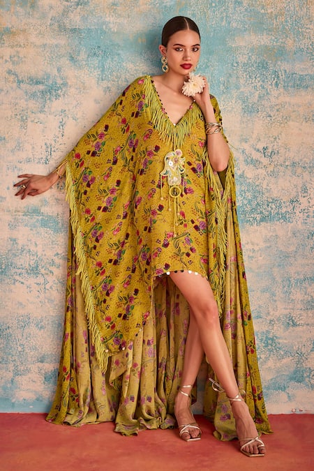 Priyanka Singh Asymmetric Floral Print Boho Dress 