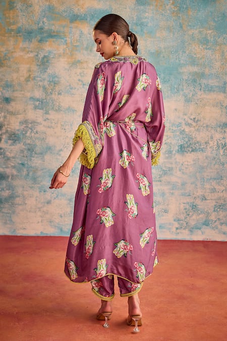 Priyanka Singh Floral Hamsa Print Pheran With Pant 