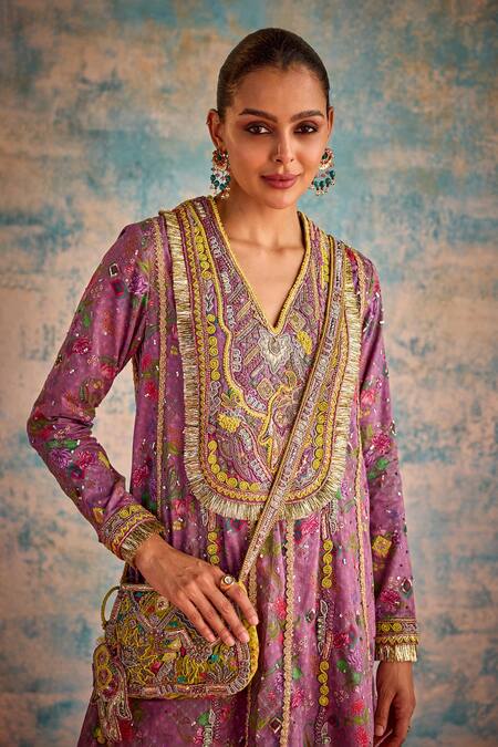 Priyanka Singh Purple Cotton Beads, Cut Work, Embroidery, Sequins Hamsa Kurta Salwar Set at Aza Fashions Priyanka Singh_Purple Cotton Beads, Cut Work, Embroidery, Sequins Hamsa Kurta Salwar Set _at_Aza_Fashions