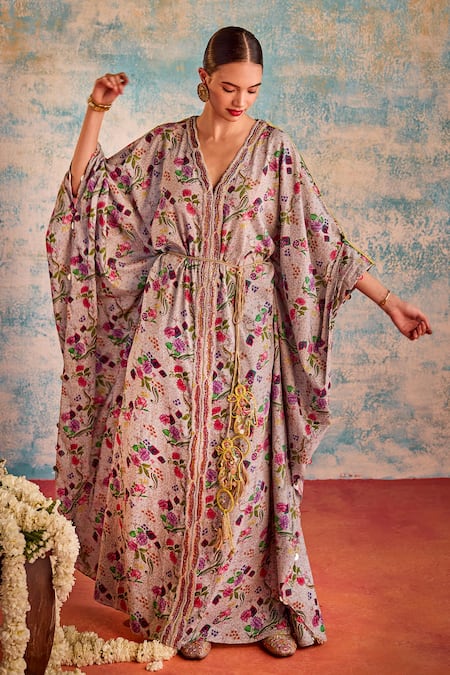 Priyanka Singh Flower Vine Print Kaftan 