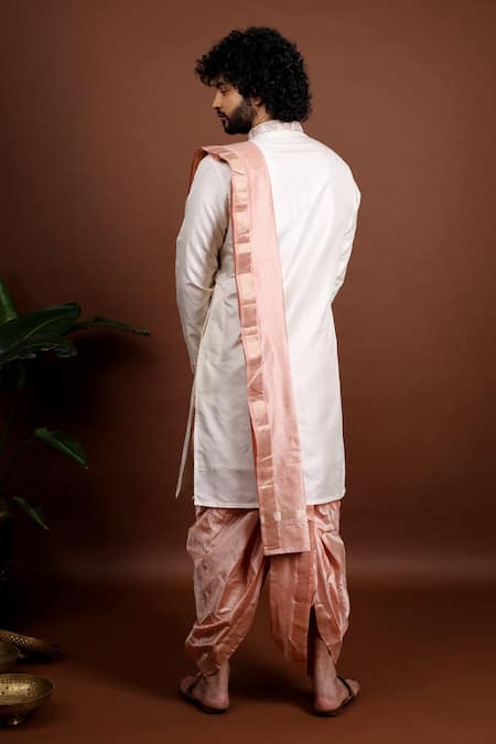 Hilo Design Beige Silk Embroidery Regio Kanchipuram Kurta Set Online at Aza Fashions Hilo Design_Beige Silk Embroidery Regio Kanchipuram Kurta Set _Online_at_Aza_Fashions