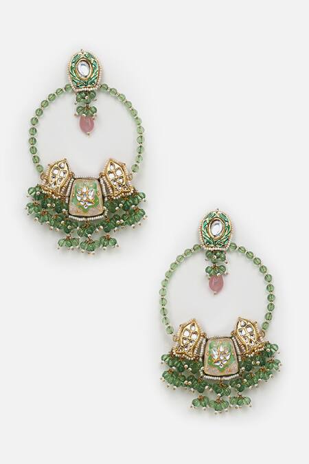 Buy Dugran By Dugristyle Multi Color Pearls, Stones Kundan And Natural Hoops Online at Aza Fashions Buy_Dugran By Dugristyle_Multi Color Pearls, Stones Kundan And Natural Hoops _Online_at_Aza_Fashions