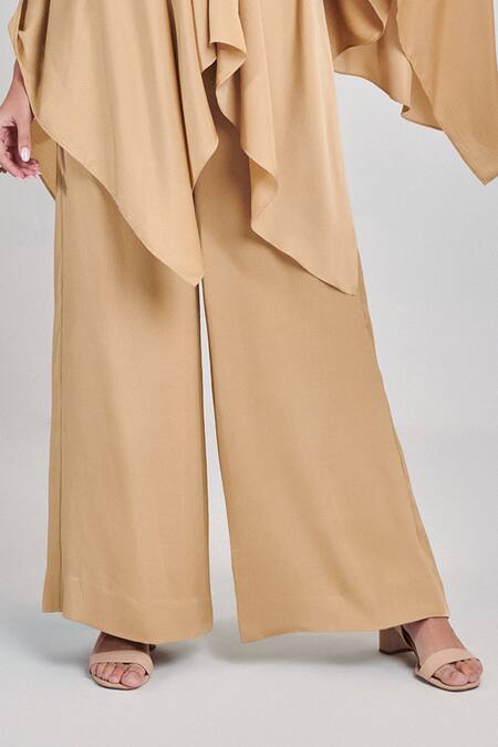 One Knot One By Ashna Gold Crepe, Satin Cut Work, Sequins Textured Embellished Kaftan And Pant Set Online at Aza Fashions One Knot One By Ashna_Gold Crepe, Satin Cut Work, Sequins Textured Embellished Kaftan And Pant Set _Online_at_Aza_Fashions