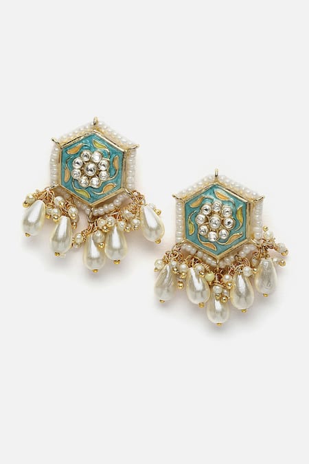 Shop Dugran By Dugristyle White Pearls, Gota Patti, Stones Embellished Choker Necklace Set Online at Aza Fashions Shop_Dugran By Dugristyle_White Pearls, Gota Patti, Stones Embellished Choker Necklace Set _Online_at_Aza_Fashions