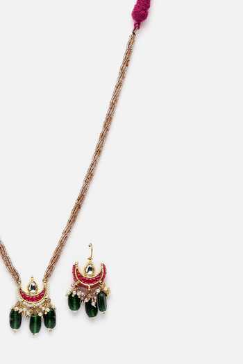 Buy Dugran By Dugristyle Brown Pearls, Stones Kundan Embellished Pendant Necklace Set Online at Aza Fashions Buy_Dugran By Dugristyle_Brown Pearls, Stones Kundan Embellished Pendant Necklace Set _Online_at_Aza_Fashions
