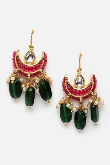 Shop Dugran By Dugristyle Brown Pearls, Stones Kundan Embellished Pendant Necklace Set Online at Aza Fashions Shop_Dugran By Dugristyle_Brown Pearls, Stones Kundan Embellished Pendant Necklace Set _Online_at_Aza_Fashions