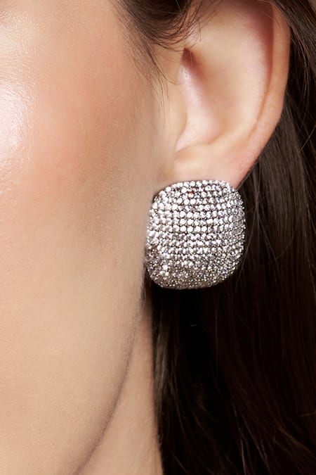 The Jewel Factor_Silver Plated Crystals Allure Stud Earrings_Online_at_Aza_Fashions