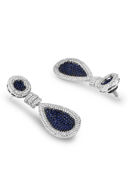 Shop The Jewel Factor Blue Crystals Sapphire Splendor Earrings Online at Aza Fashions Shop_The Jewel Factor_Blue Crystals Sapphire Splendor Earrings_Online_at_Aza_Fashions