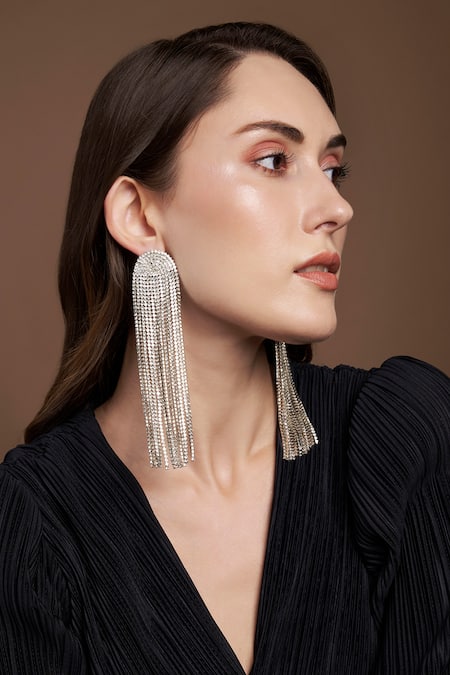 The Jewel Factor Anastasia Cascading Long Earrings 