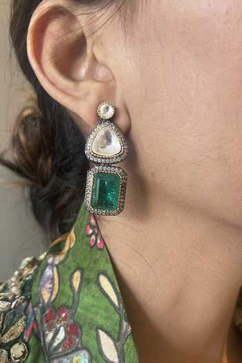 Shop The Jewel Factor Green Stones The Royal Heritage Necklace And Earrings Set Online at Aza Fashions Shop_The Jewel Factor_Green Stones The Royal Heritage Necklace And Earrings Set_Online_at_Aza_Fashions