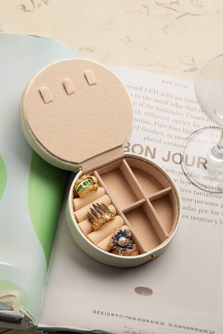 The Jewel Factor_Blue Pearls, Crystals The Flower Ring_Online_at_Aza_Fashions