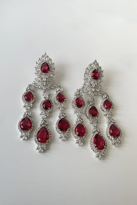 Buy Studio6 Jewels Red Stones Tear Drop Carved Necklace Set Online at Aza Fashions Buy_Studio6 Jewels_Red Stones Tear Drop Carved Necklace Set _Online_at_Aza_Fashions