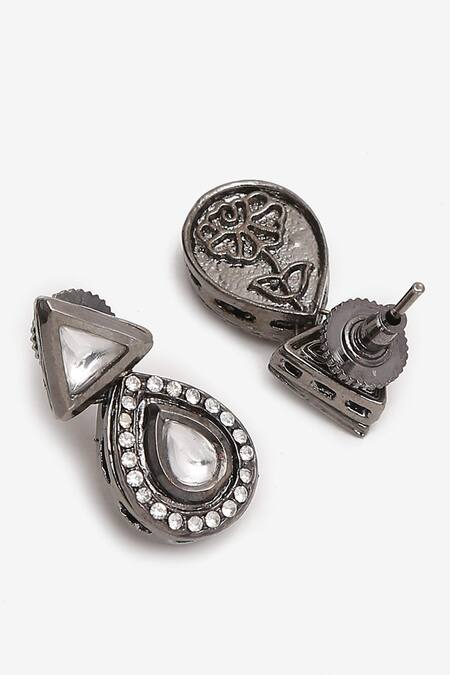 Buy Ruby Raang Grey Pearls Hand Embellished Choker Necklace Set Buy_Ruby Raang_Grey Pearls Hand Embellished Choker Necklace Set