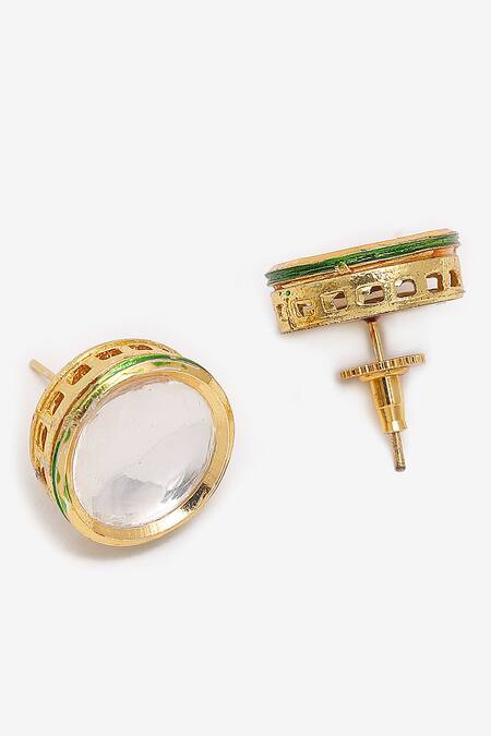 Shop_Ruby Raang_White Beads Kundan Hand Embellished Choker Necklace Set_Online_at_Aza_Fashions