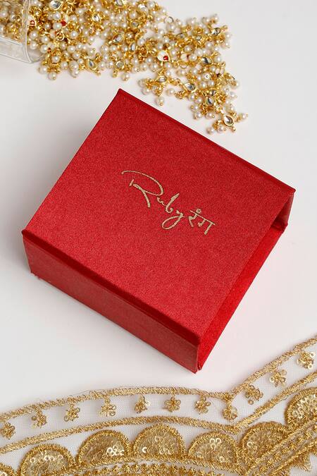 Shop_Ruby Raang_Gold Plated Hand Embellished Braided Choker Necklace_Online_at_Aza_Fashions