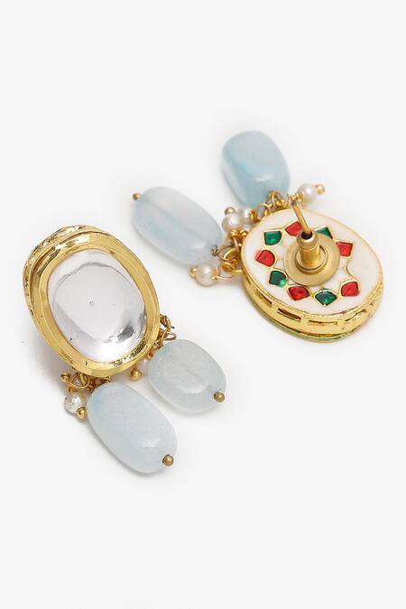 Ruby Raang_Gold Plated Beads Hand Embellished Choker Necklace_Online_at_Aza_Fashions