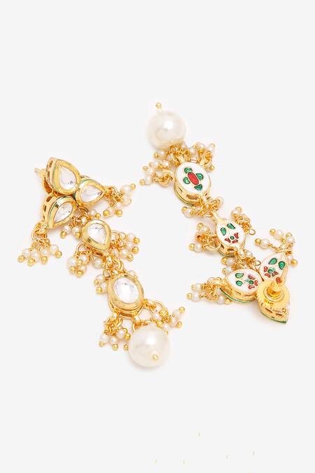 Shop_Ruby Raang_Gold Plated Pearls Embellished Choker Necklace Set_Online_at_Aza_Fashions