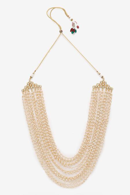 Buy Ruby Raang Gold Plated Hand Embellished Layered Long Necklace Online at Aza Fashions Buy_Ruby Raang_Gold Plated Hand Embellished Layered Long Necklace _Online_at_Aza_Fashions