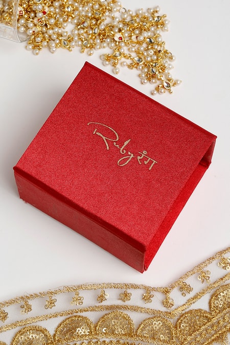 Ruby Raang White Beads, Pearls Beaded Hand Embellished Choker Necklace Set at Aza Fashions Ruby Raang_White Beads, Pearls Beaded Hand Embellished Choker Necklace Set_at_Aza_Fashions