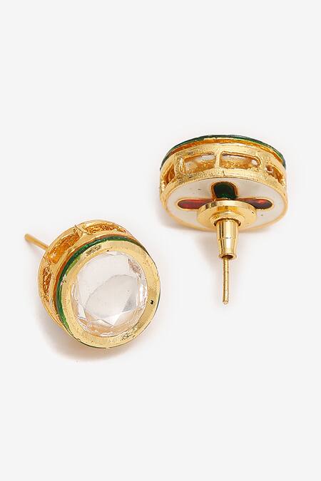 Ruby Raang_Gold Plated Pearls Kundan Floral Choker Set _Online_at_Aza_Fashions