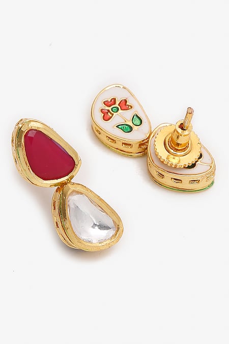 Buy_Ruby Raang_Multi Color Stones Kundan Studded Choker Set _Online_at_Aza_Fashions