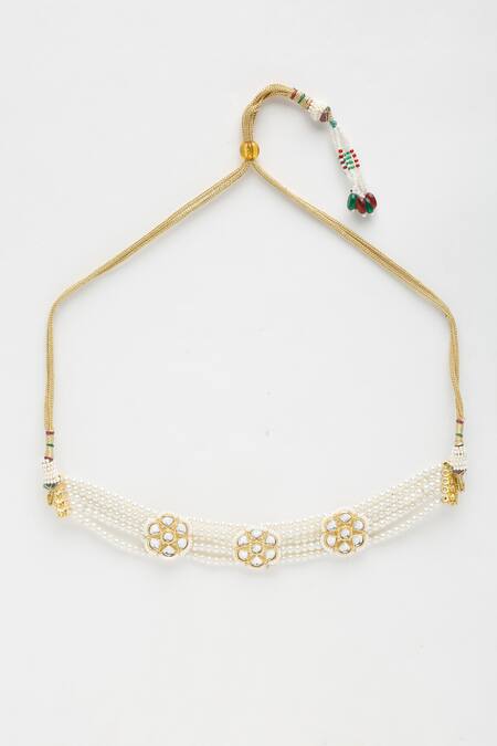 Ruby Raang Gold Plated Pearl Embellished Choker Online at Aza Fashions Ruby Raang_Gold Plated Pearl Embellished Choker _Online_at_Aza_Fashions