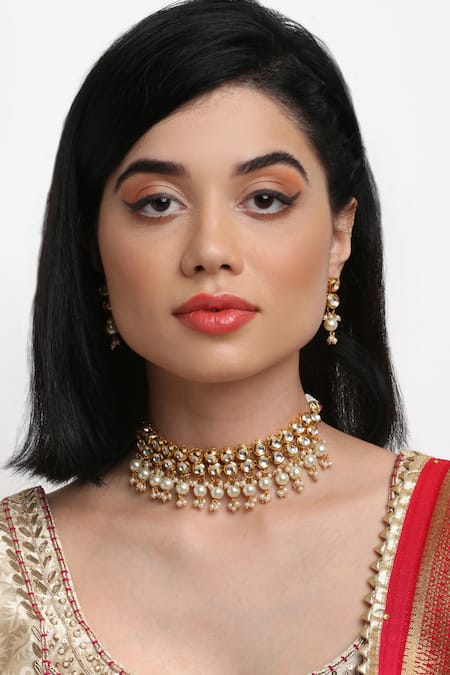 Ruby Raang Kundan Embellished Choker Set 