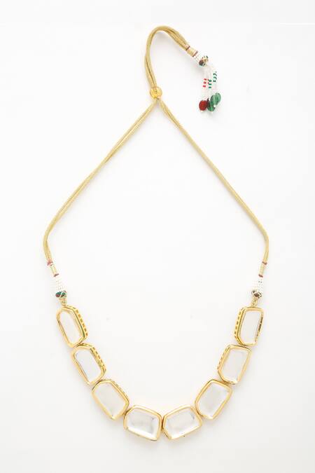 Ruby Raang Gold Plated Kundan Stone Embellished Necklace Online at Aza Fashions Ruby Raang_Gold Plated Kundan Stone Embellished Necklace _Online_at_Aza_Fashions