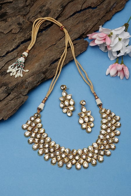 Ruby Raang Kundan Embellished Choker Set 