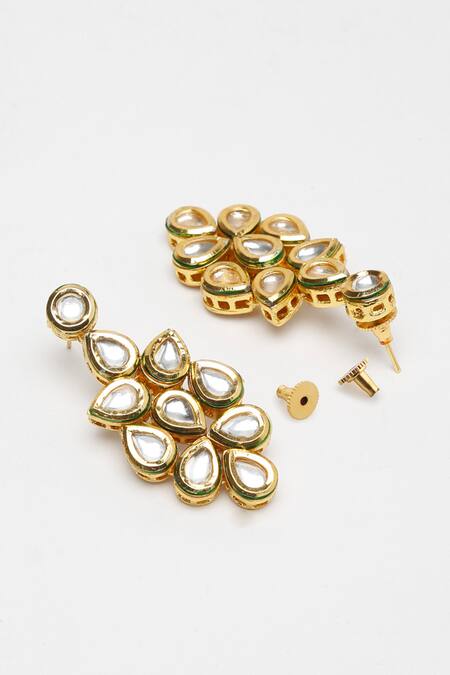 Shop_Ruby Raang_Gold Plated Gota Patti, Stones Kundan Embellished Choker Set _Online_at_Aza_Fashions