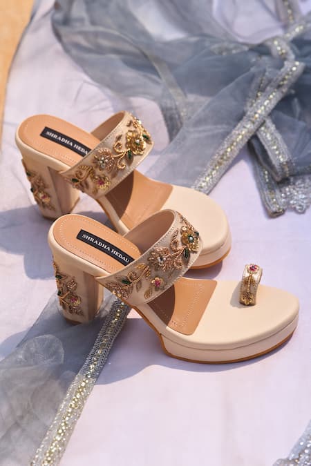 Shradha Hedau Footwear Couture Riona Embellished Kolhapuri Block Heels 