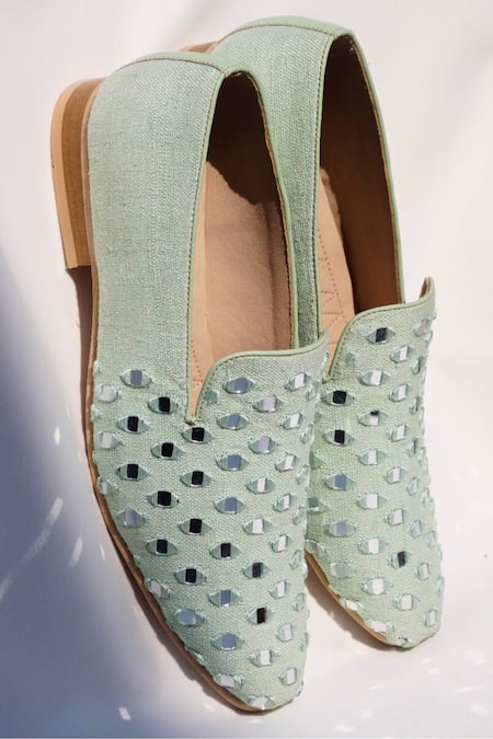 Shradha Hedau Footwear Couture Embroidered Mirror Work Moccasins 