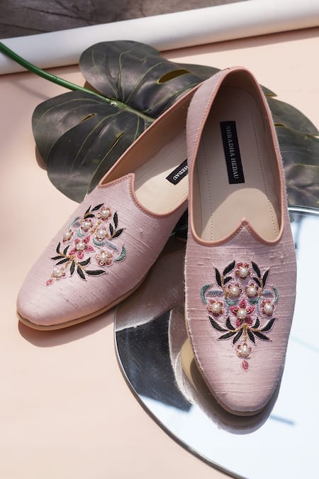 Shradha Hedau Footwear Couture Floral Embroidered Mojadi 