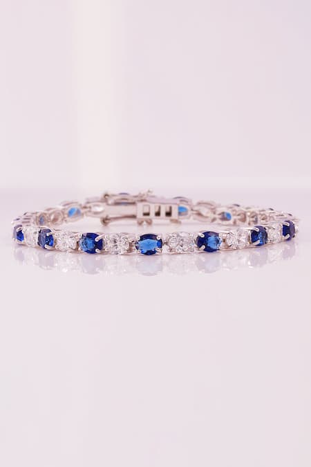 Prata Alea Oval Stone Tennis Bracelet 