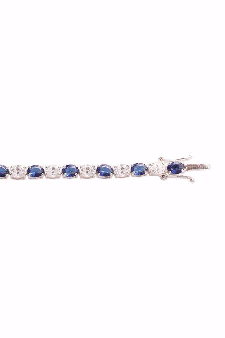 Prata White Crystals Alea Oval Stone Tennis Bracelet Online at Aza Fashions Prata_White Crystals Alea Oval Stone Tennis Bracelet _Online_at_Aza_Fashions