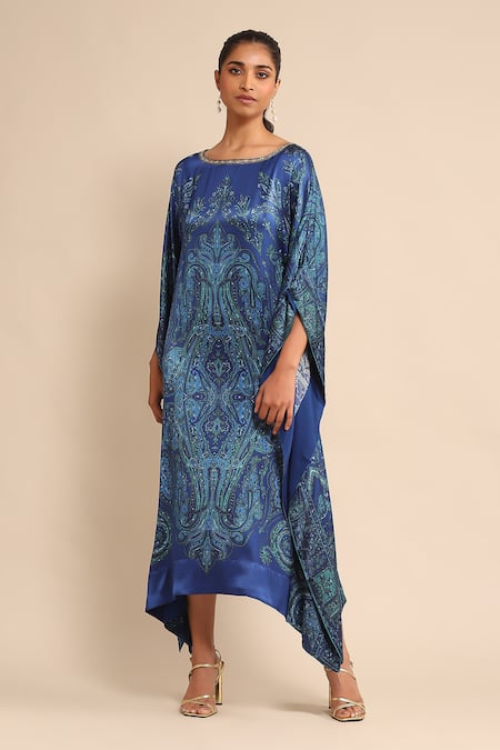 Ritu Kumar Mandana Print Silk Satin Kaftan 