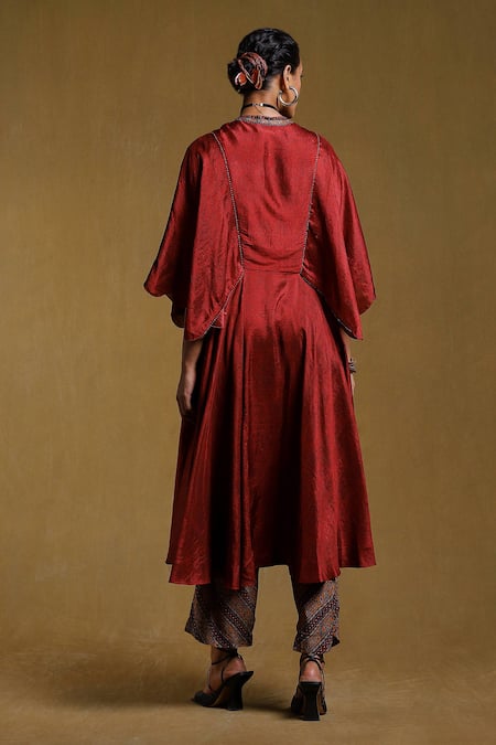 Ritu Kumar Kulha Mughal Bloom Print Kurta With Paisley Print Pant 